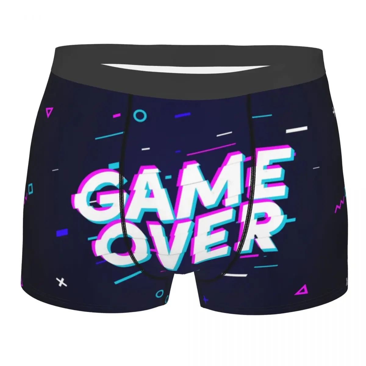 Custom Game Over Gaming Gamer Controller Boxer Shorts For Men Printed Video Game Gift Underwear Panties Briefs Soft Underpants