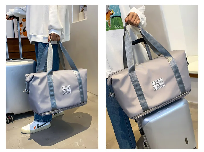 UNIXINU Handgepäck-Reisetasche, Nylon, wasserdicht, für Sport, Fitnessstudio, Tragetaschen für Damen, großes Fassungsvermögen, Aufbewahrung von Gepäck, Handtasche – Detail 16