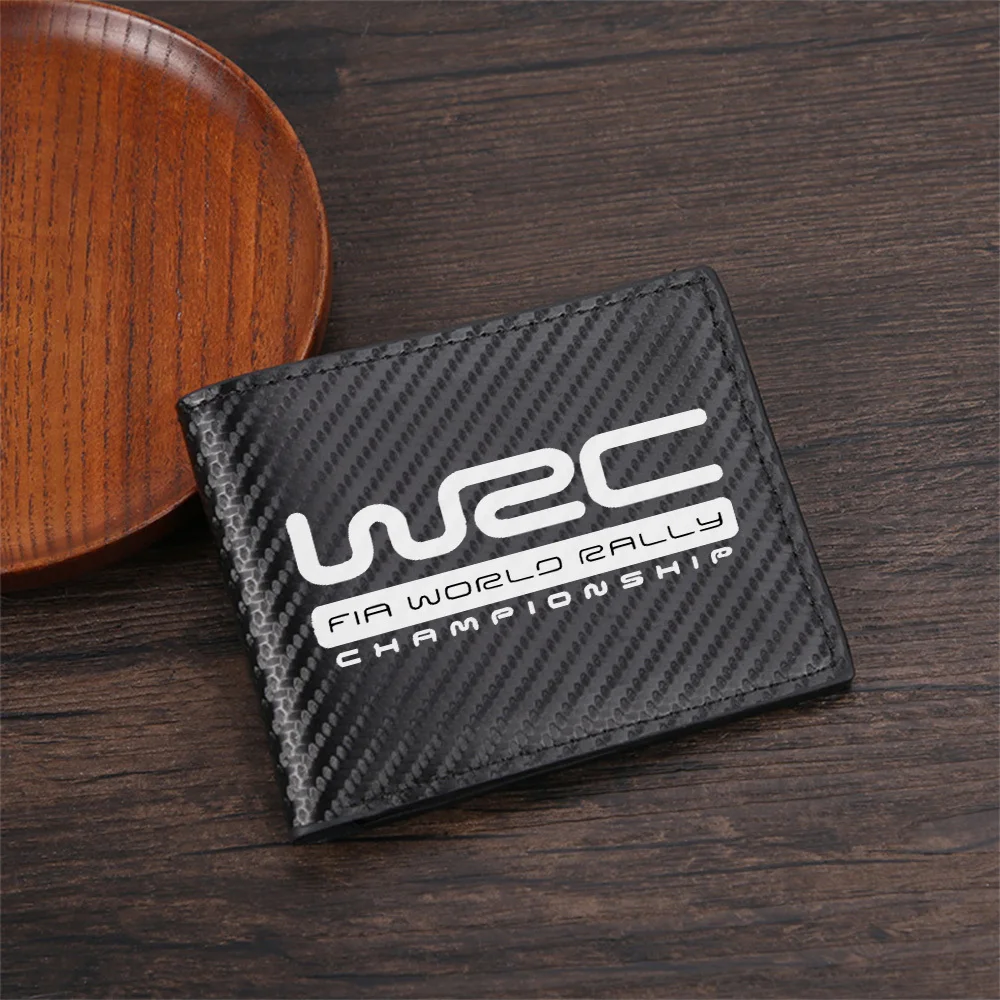 WRC text and rally sport logo Men's Wallets Simple Business Modern Stylish Printing Design Gifts For Father Boyfriend Christmas