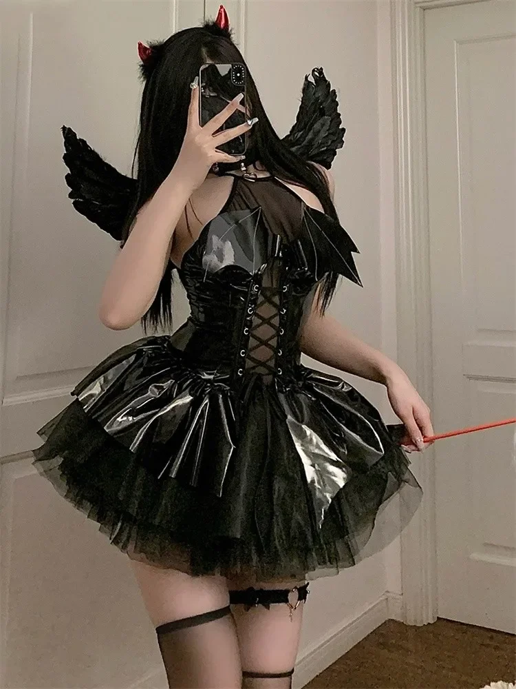 Disfraz de Halloween para mujer, traje de sirvienta, vestido de Lolita, uniforme de sirviente francés, lencería Sexy, picardías