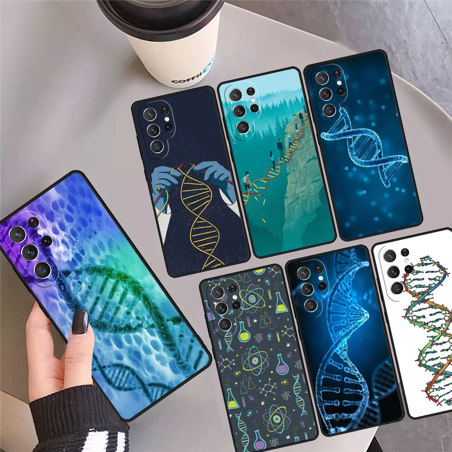 

Чехол для телефона с изображением науки ДНК в стиле ретро для Samsung Galaxy S24 S25 Ultra S23 S22 Plus S21 FE S20 Note 10 20 Pro