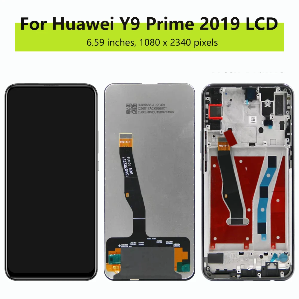 6.59\'\' AMOLED Display For Huawei Y9 Prime 2019 Lcd Touch Screen Digitizer Assembly For huawei P Smart Z STK-LX1 LCD Replacement