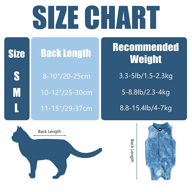 Cat Recovery Suit for Spay Onesie After Surgery Anti Licking Wounds Male Female Puppy Kitten Surgical Protective Diapers Clothes