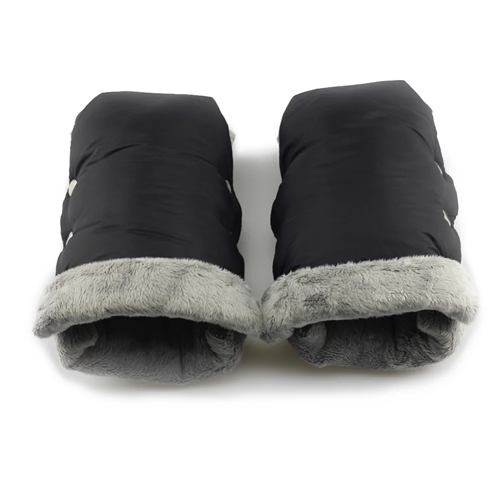 Pushchair Thermal Gloves Waterproof Plush Push Cart Gloves Windproof Nylon Pram Hand Muff Thickened Stroller Accessories