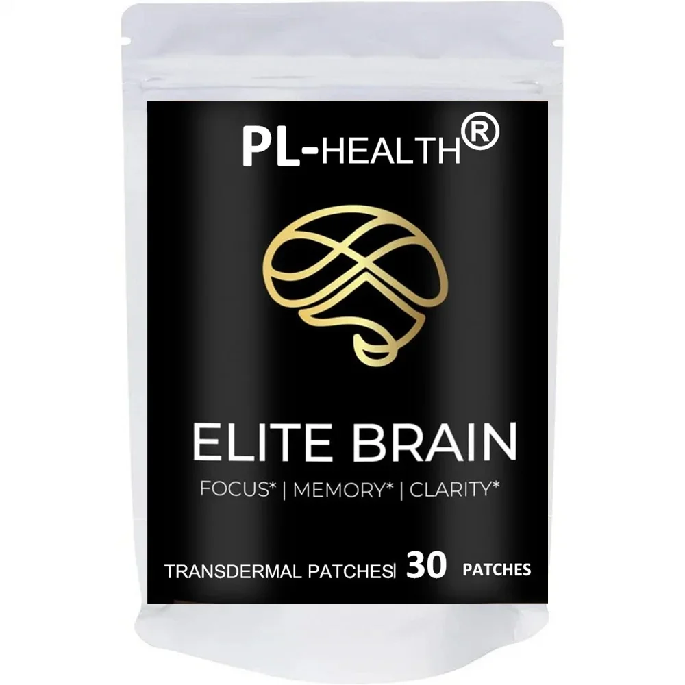 30 Patches Elite Brain Transdermal Patches Lions Mane Vitamin B Complex for Focus, Memory