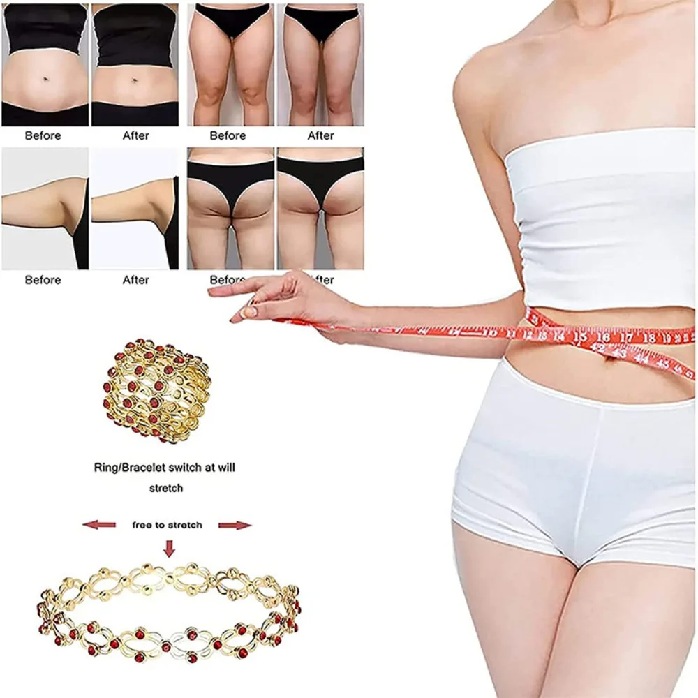 2 في 1 حلقة سحرية قابلة للتوسيع مرصعة بالألماس سوار نحاسي سحري قابل للتشوه يوسع إلى الإسورة حلقة تلسكوبية قابلة للتعديل