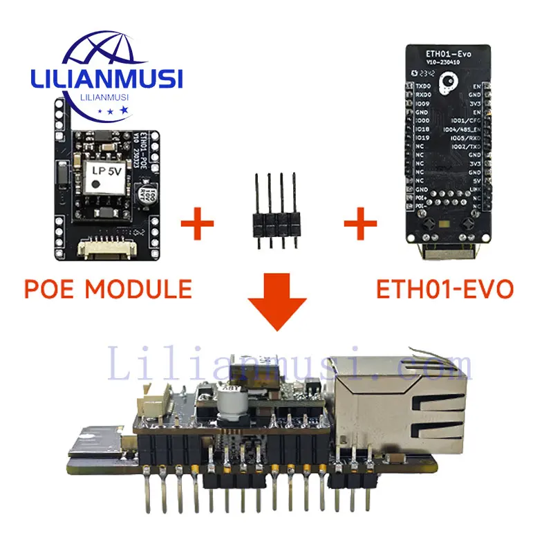 ETH01-EVO ESP32-C3 WiFi Bluetooth-compatible Ethernet 3 in 1 IoT Gateway Reserve Poe Position Communication Gateway