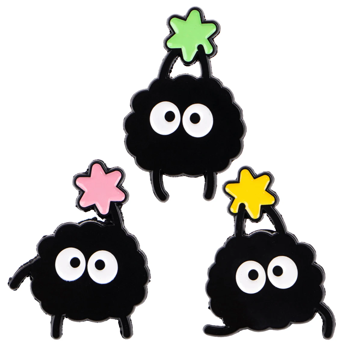 Cute Briquette Elf Enamel Pin Brooches For Women Lapel Pins Badge on Backpack Costume Accessories Fashion Jewelry Gifts 3pcs/set
