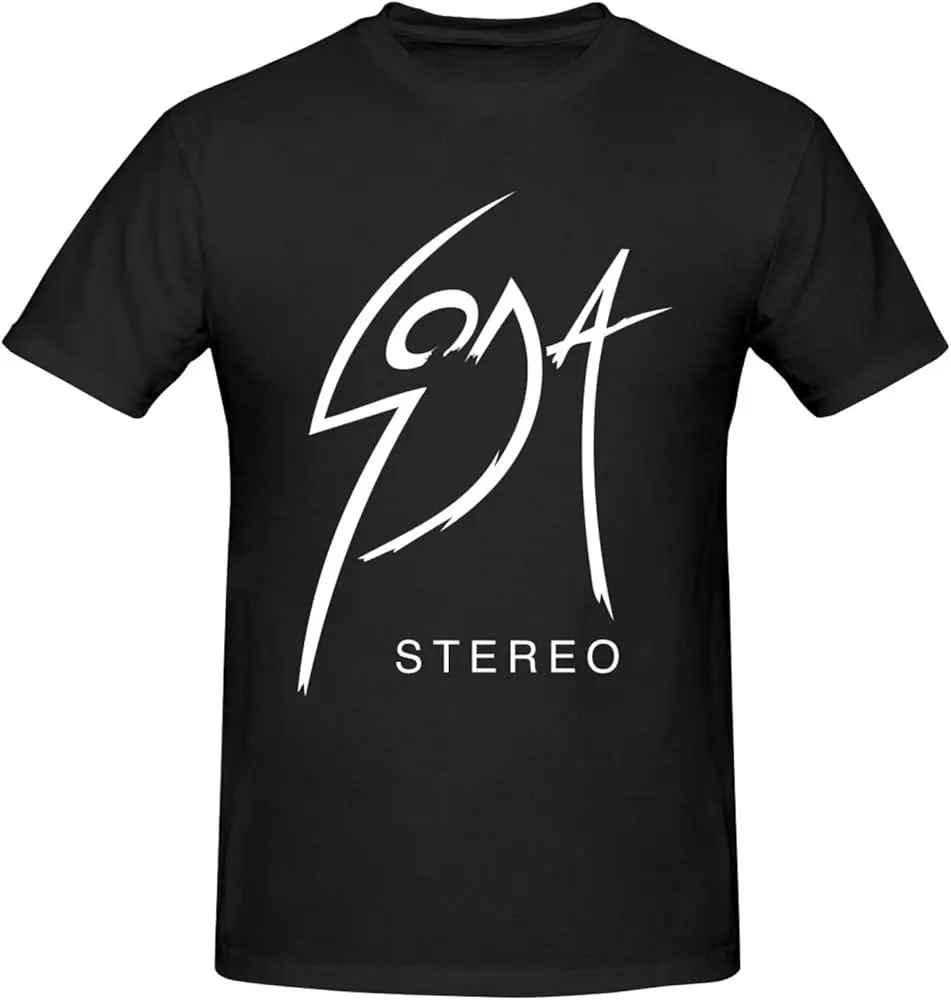 Soda Music and Stereo Men's T-Shirt Casual Graphic Crewneck Tee Unisex  Tops Shirt Black   High Quality 100%Cotton Short Sleeve