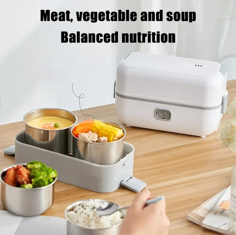 Electric Heating Lunch Box Electri Food Warmer Heater Rice Food Storage Container Double-layer Insulation Lunch Container