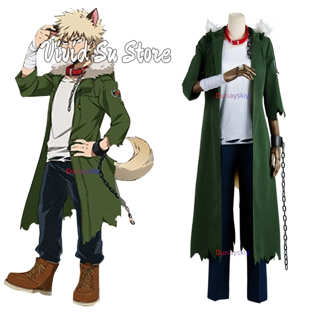 Disfraz de Anime Bakugo Katsuki, Ropa de Cosplay, Peluca, Uniforme, Conjunto de Actuación para Fiesta de Halloween, Atuendo Diario