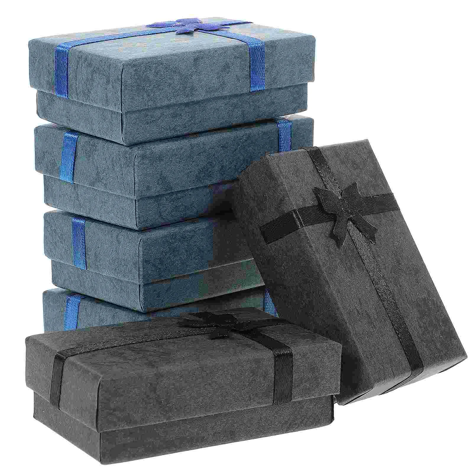 

6pcs Jewelry Small Wrapping for Earrings Necklaces Rings Bowknot Packaging Jewelry Gift Boxe Boxes Color Storage Boxes