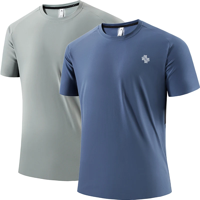 2pcs Quick Drying Men's Running T-shirt Fitness Sports T Shirt Gym Training Tees Breathable Jogging Casual Sportswear Unisex Top image 3