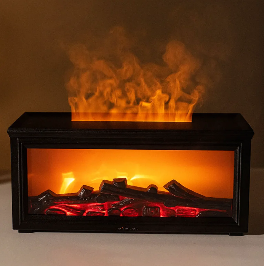 

Flame & Mist Show Humidifier – Essential Oil Diffuser with Dimmable Night Light for Date Nights/Yoga/Meditation