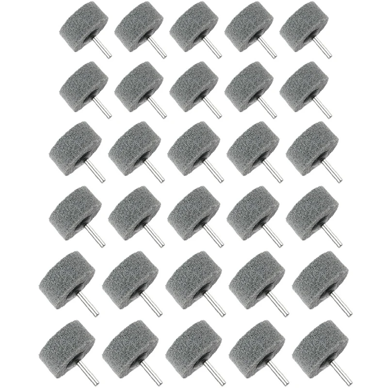 

1Set Nylon Wheel Polishing Head With Handle Stainless Steel Fiber Polishing Wheel Wire Drawing Wheel 6Mm Round Handle