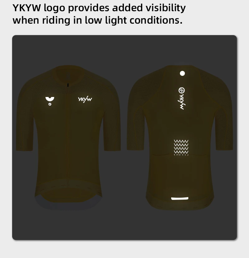 YKYWBIKE Herren Sommer-Radtrikot 3D-Schnitt Raglan-Ärmel Schnelltrocknend Atmungsaktiv Leichtes Rennrad-Trikot Hautfreundliches Oberteil – Detail 11
