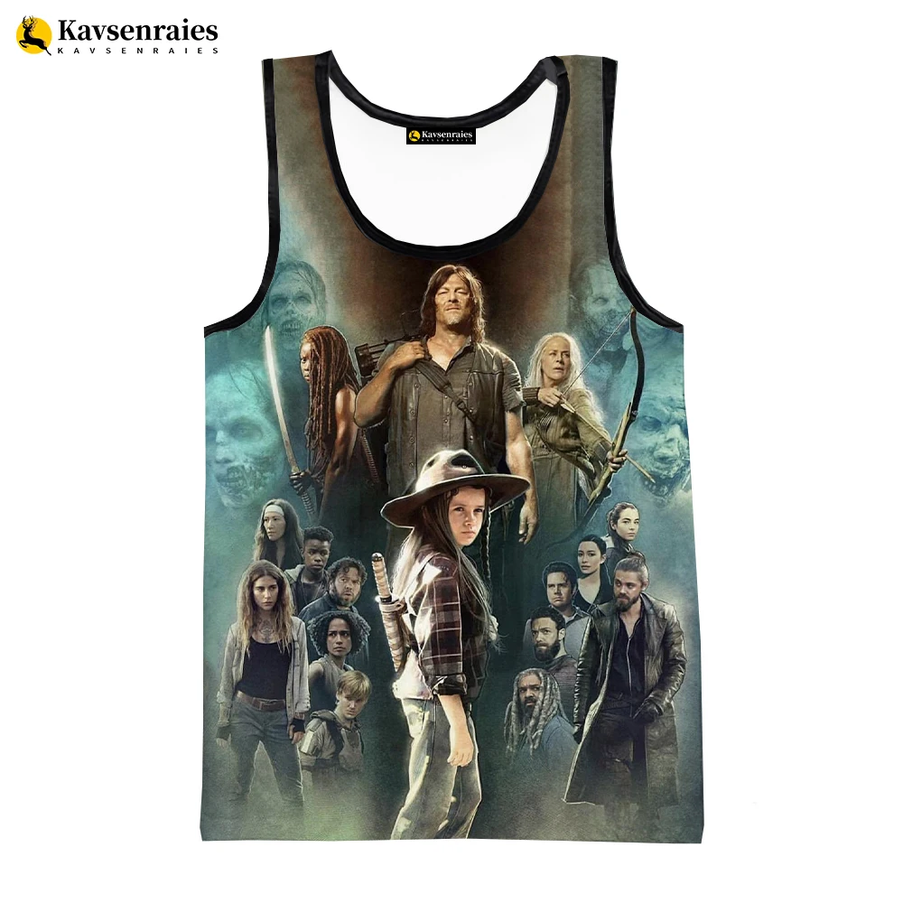 المشي الميت ثلاثية الأبعاد مطبوعة تانك القمم الرجال النساء الصيف موضة عادية أكمام قمصان الرعب الشارع الشهير المتضخم بلايز تيز