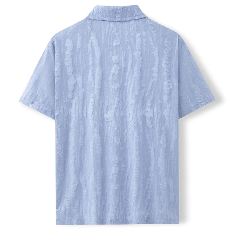 2025 Men's Clothing Summer Short Sleeve Shirt Wrinkle-Free Loose Fit Casual Shirts