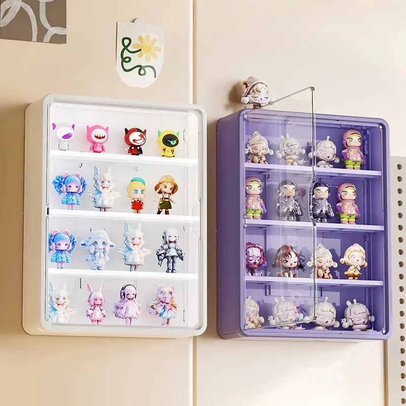 Wall Mounted Storage Box For Action Figures Magnetic Suction Display Rack Organizer for Blind Box Toy Dustproof Doll Storage Box