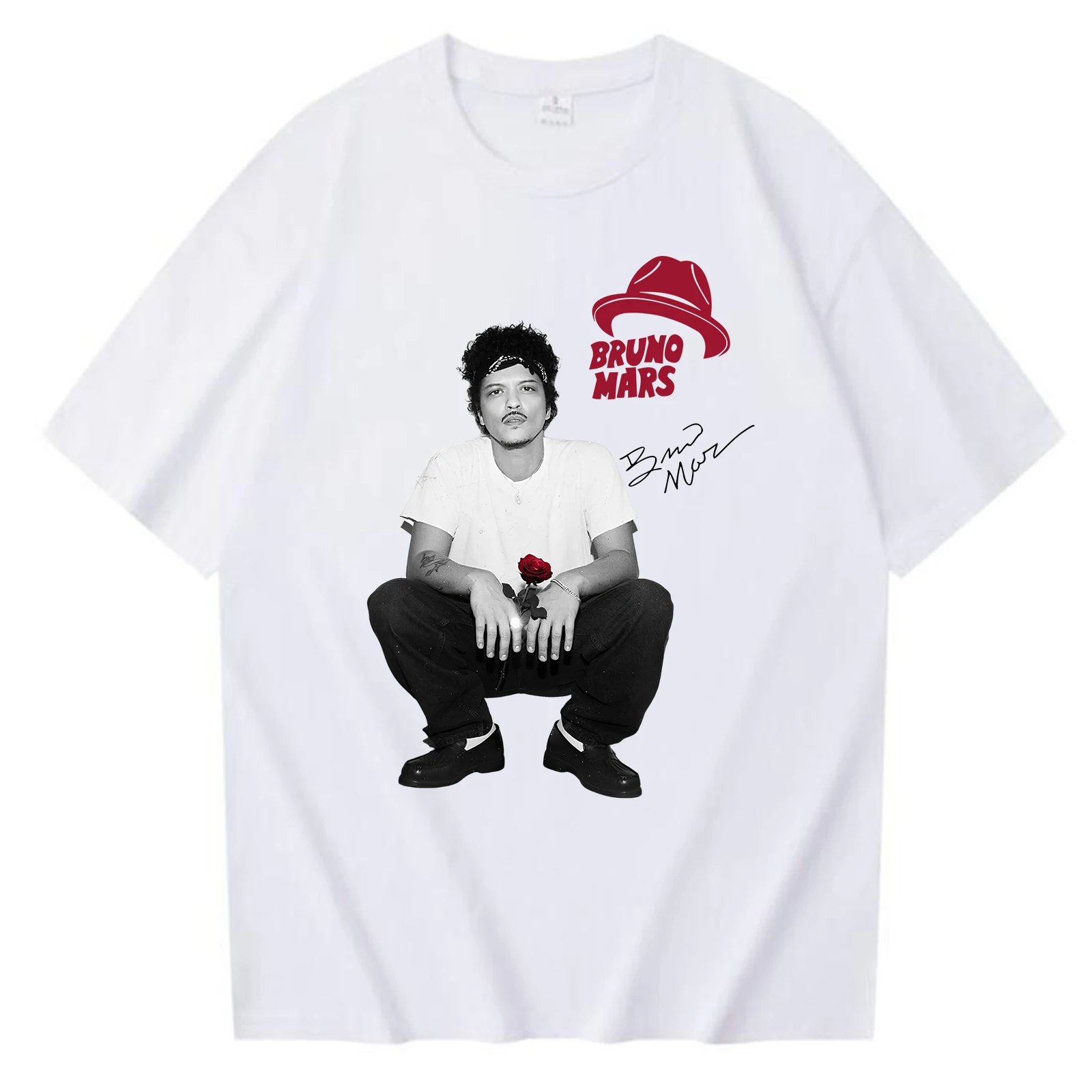 Bruno Mars The Romantic Tour 2026 T-shirt Man Woman Singer Bruno Mars Album Harajuku Short Sleeve O-neck Casual Shirt Gift