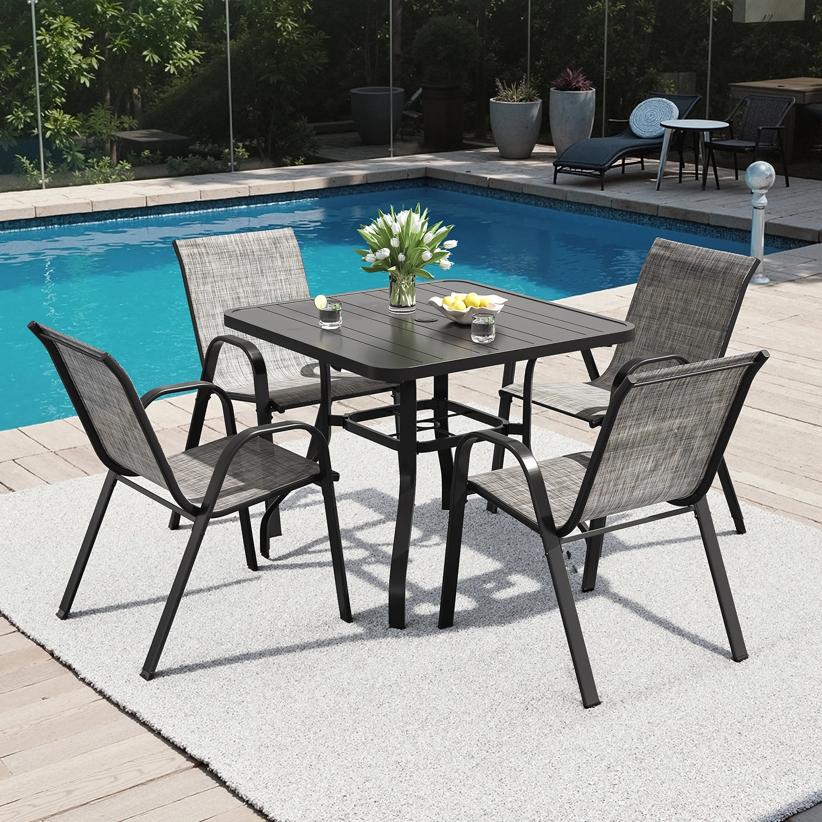 Outdoor Furniture On Sale - Farini 5-Piece Outdoor Dining Set for