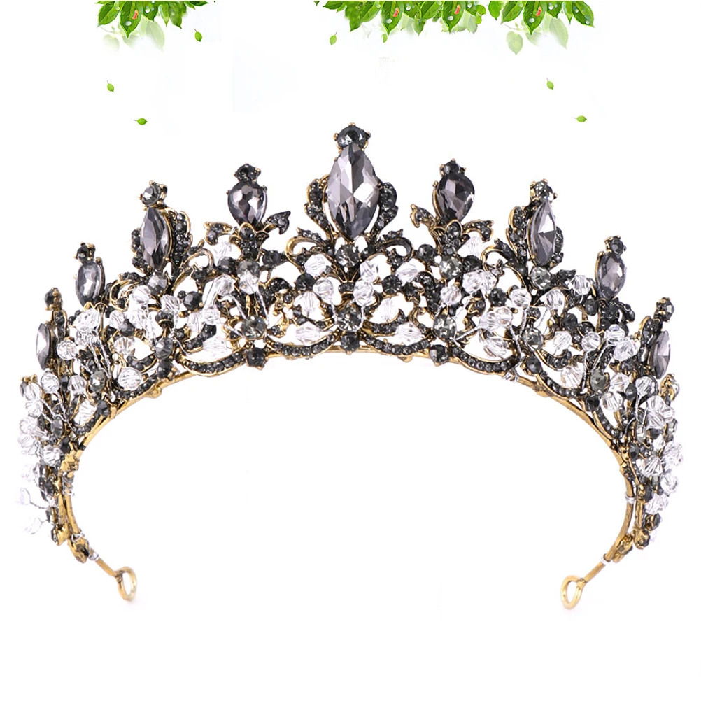 

Rhinestone Crown for Women Vintage Baroque Wedding Hair Accessories Retro European Bridal Party Prom Headpiece Jewelry