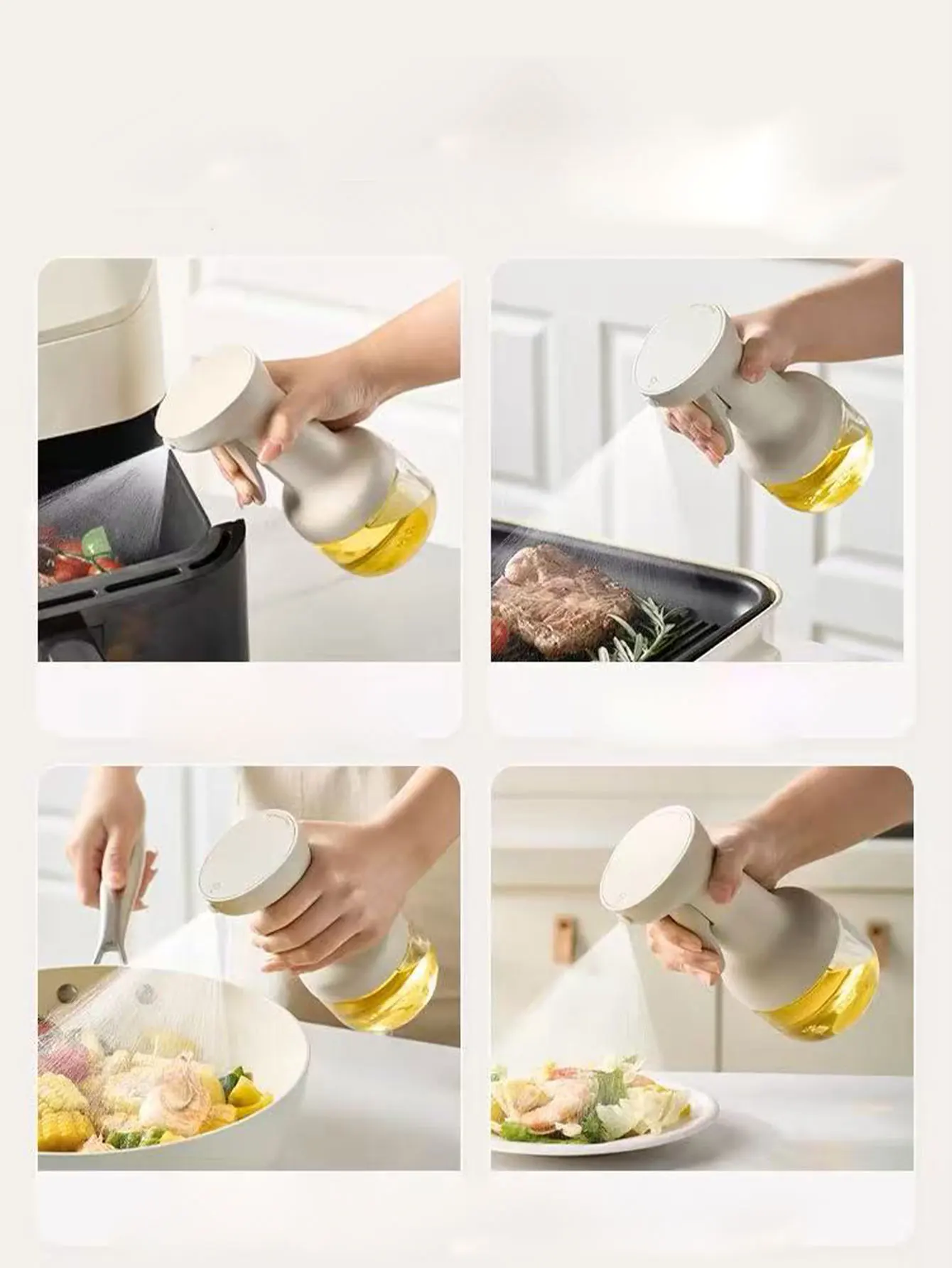 Oil Bottle, Oil Pot, Seasoning Dispensing Bottle, Soy Sauce, Vinegar, Sesame Oil, Cooking Wine, Household Kitchen Squeeze Plastic Oil Spray Bottle, Large and Small Combination Set, 2Pcs