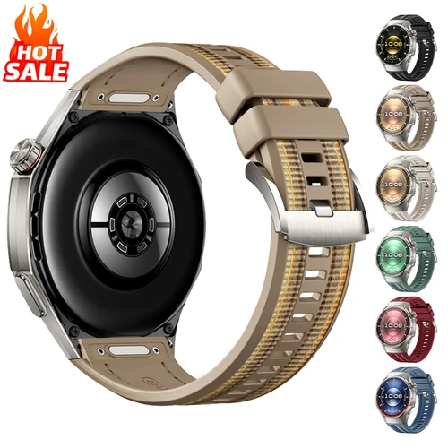 Correa de silicona tejida de nailon con botón rápido para Huawei Watch GT6 Pro, correa sin huecos de 46mm para reloj GT6 Pro, pulsera de 46mm