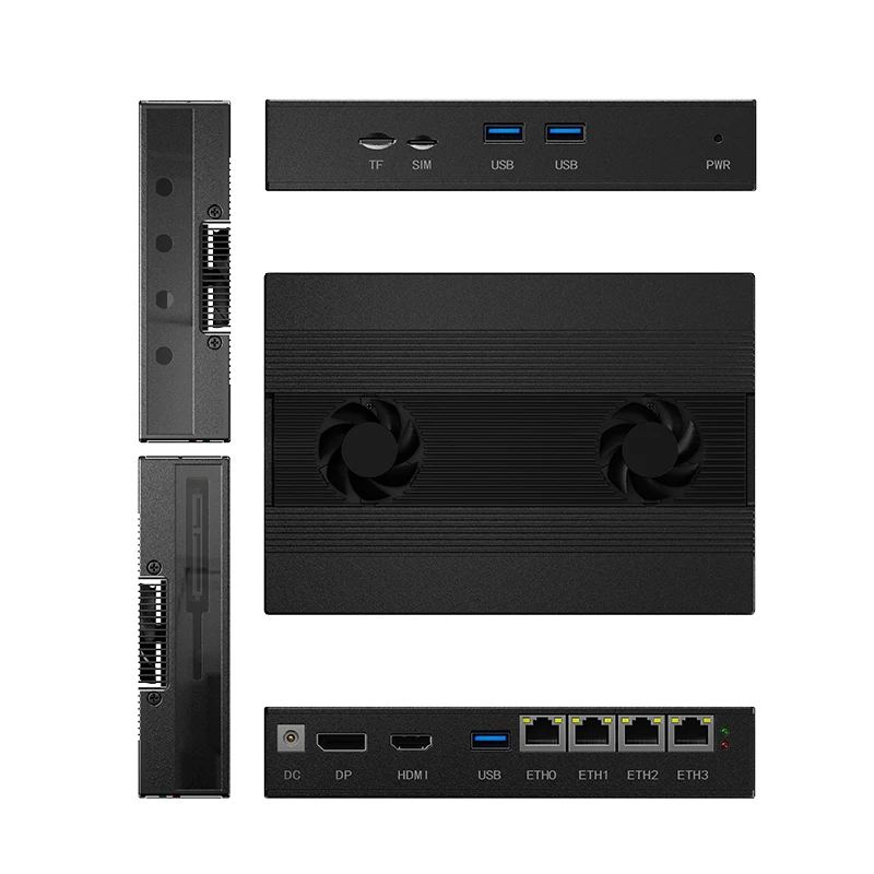2025 Intel i5-8250U i3-8130U Mini PC Micro Firewall Apparecchio 4 * i226 Porte LAN Alimentazione su Ethernet Mini Computer Server domestico