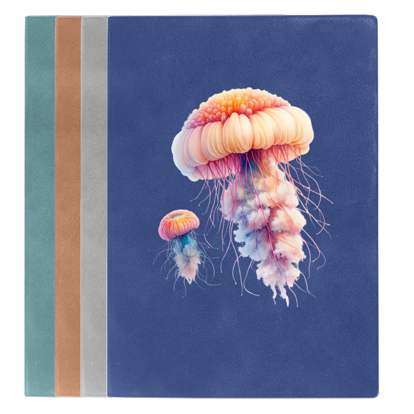 Vintage Leather Notebook with Jellyfish Pattern, Creative Journal for Office, Student Study, Personal Diary, Birthday or Meeting