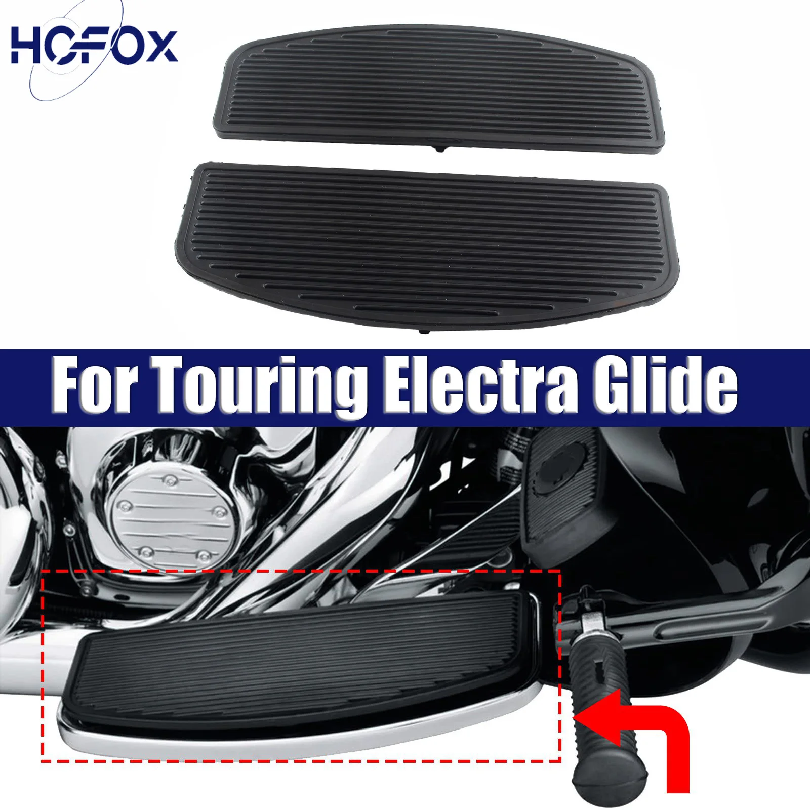

Motorcycle Hard Rubber Insert Footboards Foot Peg Rest Pedal For Touring Electra Glide Touring Road King