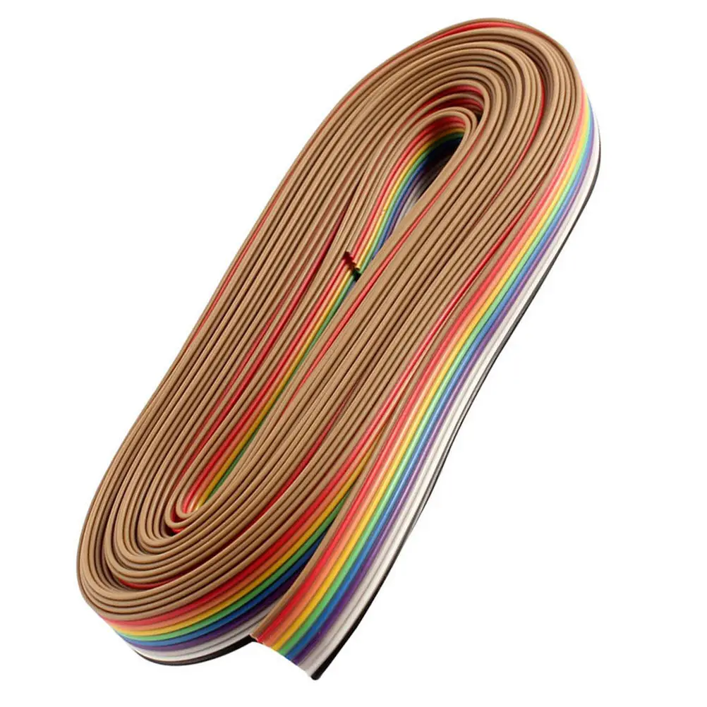 10 Pin Idc Rainbow Flat Ribbon Cable Reinforced Ends for Digital Cameras Laptops LCD Monitors Flexible Flat Cable 10 Pin