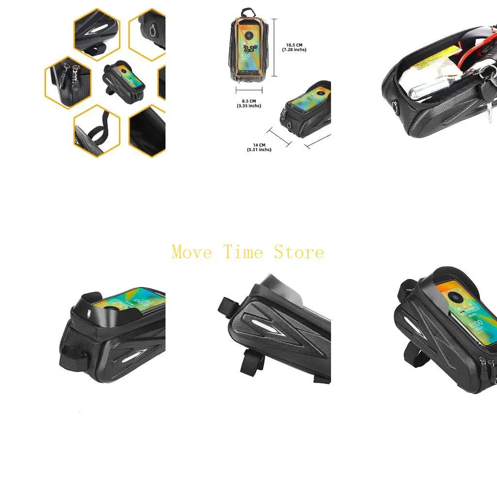 

92ME Bicycles Phone Carry Case Watertight Reflective Large Capacity Top Tube Bag Bicycles Saddles Bag Head Bag Front Beam Bag