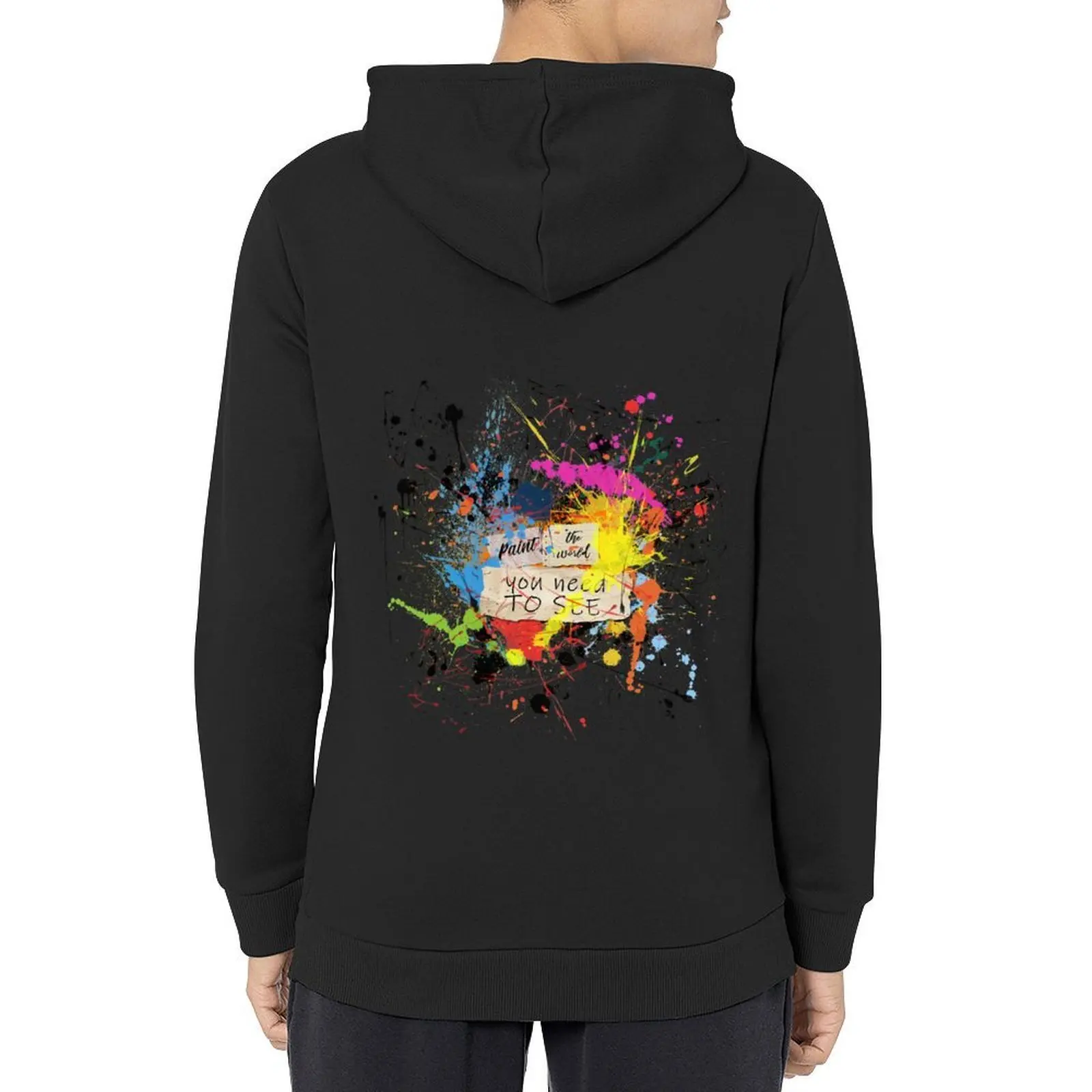 

paint the world Hoodie hooded shirt men wear men's winter sweater aesthetic clothing japanese hoodie