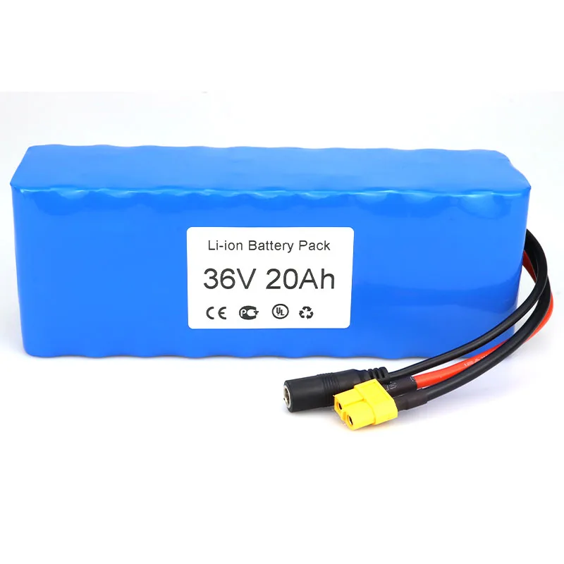 New 36V Ebike Battery Pack 10S3P Battery Pack, XT60+DC55 Connector 20Ah Li-ion Battery