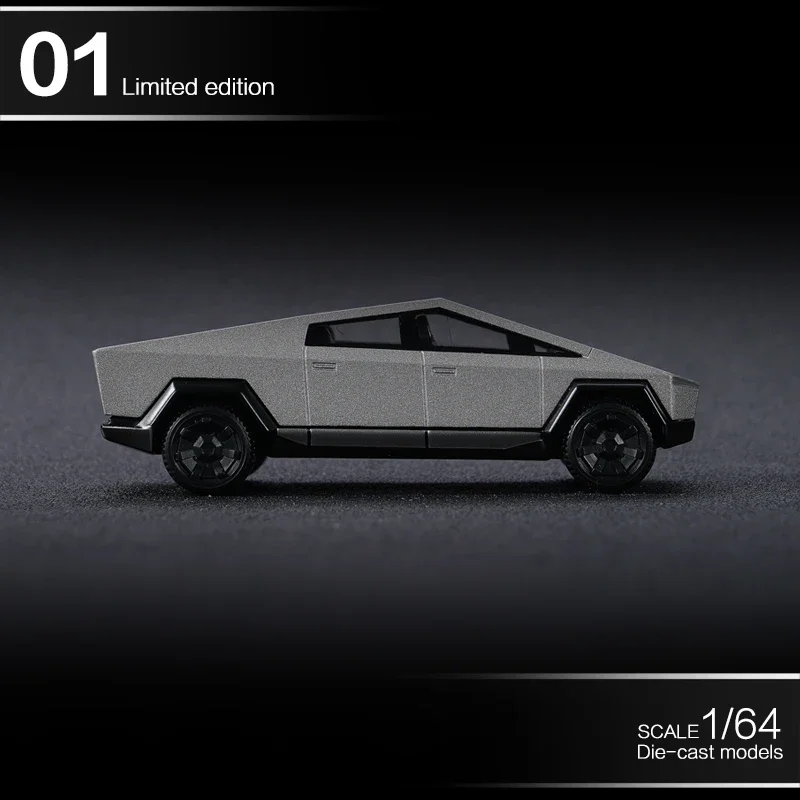 1/64 Limited Edition Tesla Cybertruck Alloy Pickup Model Diecast Metal Toy Off-road Vehicle Car Model Simulation With Retail Box