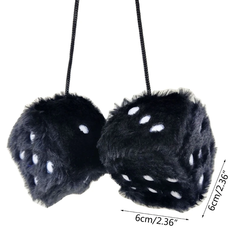 4/6cm Fuzzy Multicolor Plüsch Würfel Auto Hängen Anhänger Neue Jahr Würfel Samt Würfel Modell Dekoration Rückspiegel styling