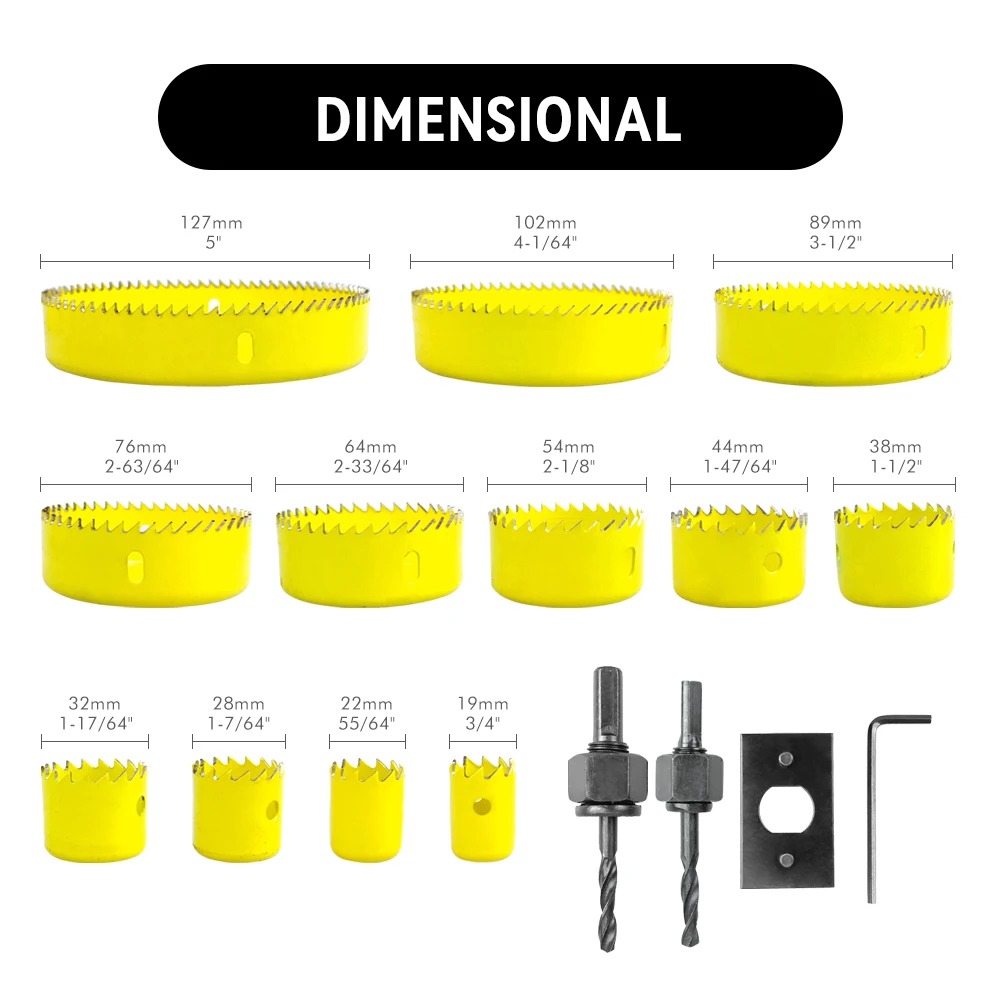 16Pcs Hole Saw Kit , 3/4