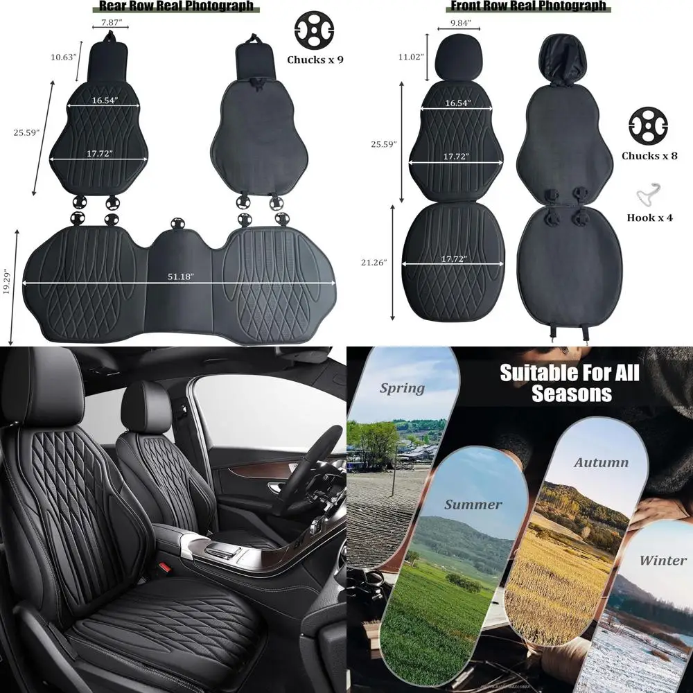 

Full Seat Covers for Toyota Prius 2023 2024 2025, Breathable Leather Car Seat Cushion (5 Seat Full Set. Black)