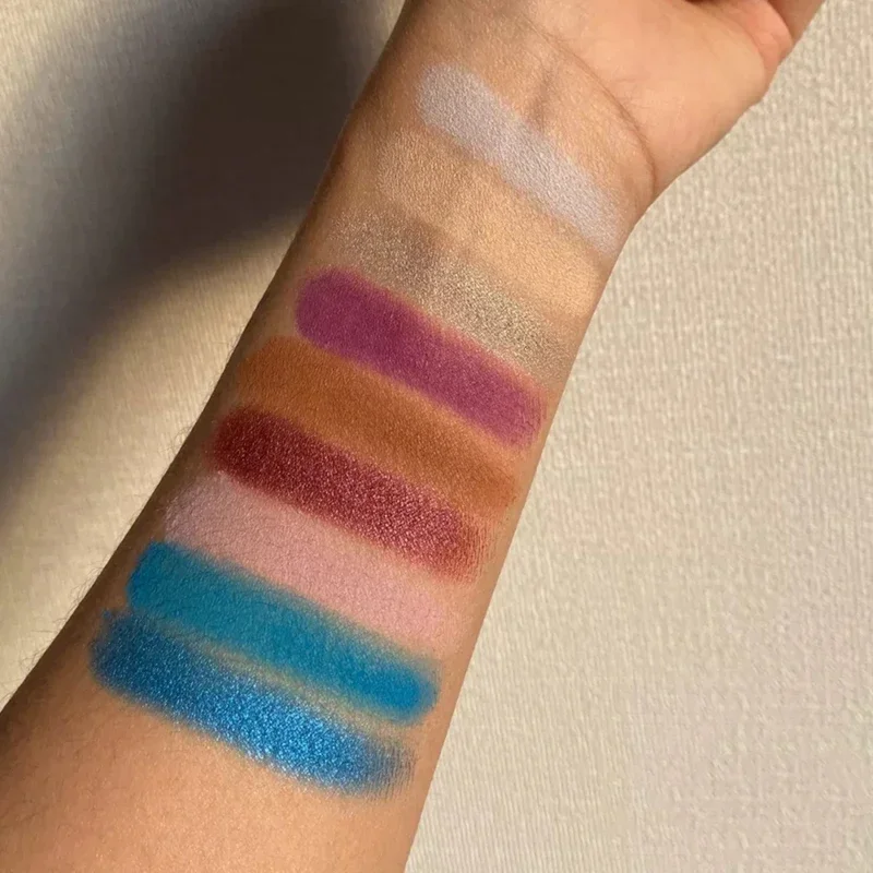 Paleta de Maquiagem com Blushes Contorno e Marcadores, 9 Cores Matte, Tons Metálicos, 6 Cores, Paleta de Sombras