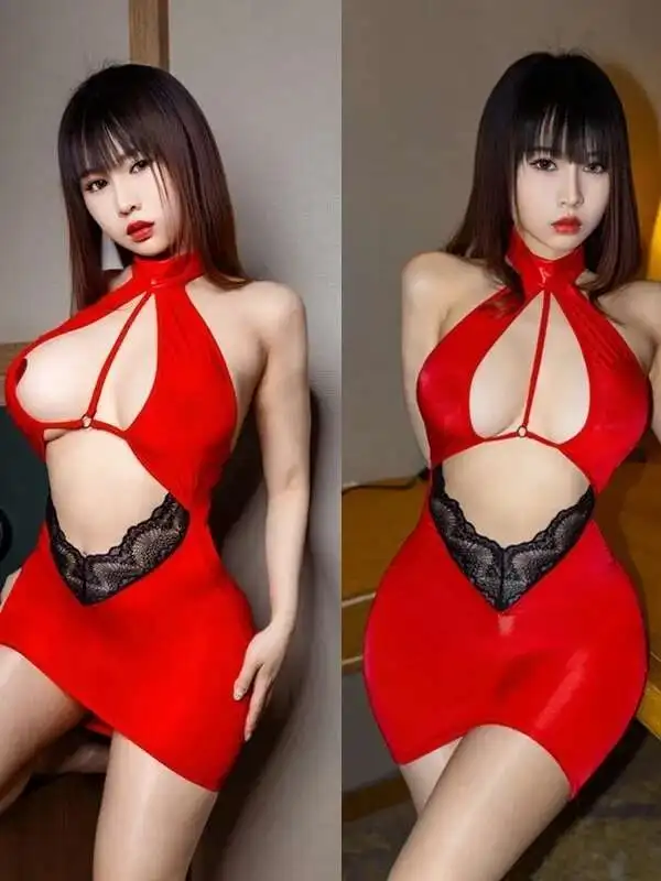 Trendy Pure Desire Nightclub Deep V Neck Ice Silk Transparent Bodycon Dress Elegant Sexy Ultra Short Dress Hot Sexy Women NY7Z