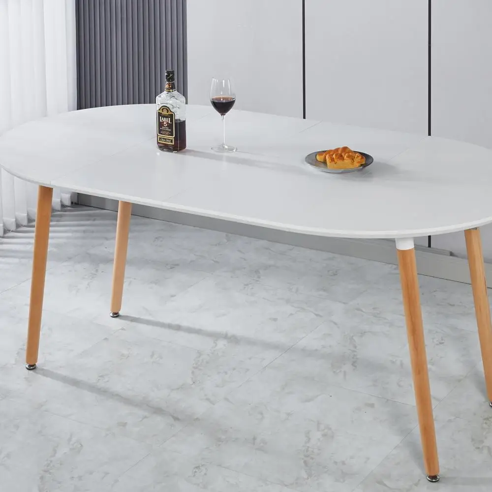 

Extendable Dining Table 100/140/180cm Wood Leg MDF Top Versatile for Dining Office Coffee Room Home Furniture