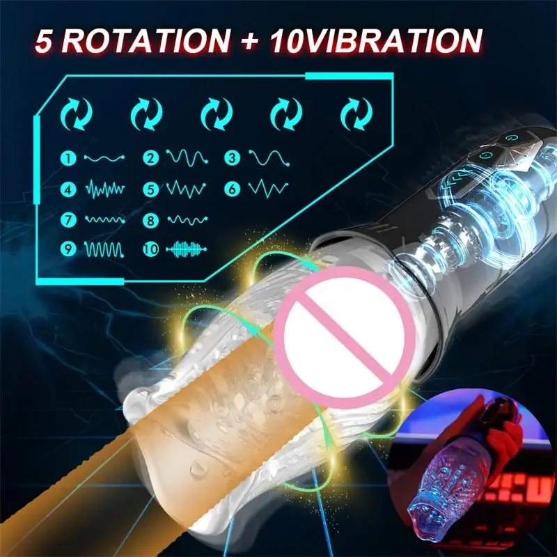 Genital Artificial Man Powerful Realistic Pussy Rosebud Thrusting Vibrator For Men Masturbator Male Women Below Pussy