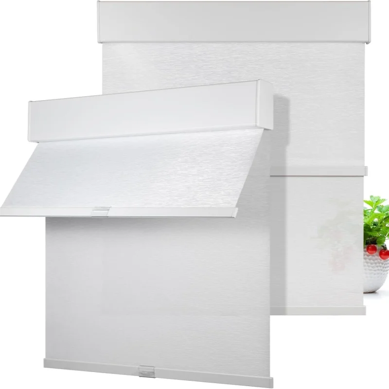 

Custom Size Dustproof Valance Dual 100%Blackout And Light Filtering Fabric Manual Cordless Double Roller Shades For Window Hotel