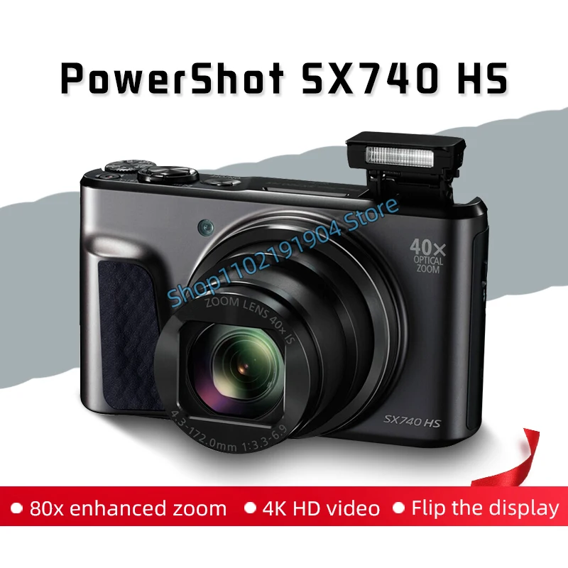 PowerShot SX740 HS 100% Genuine for Canon SX740 Digital Camera 40xOptical Zoom 4K Ultra HD Video WiFi Bluetooth Connected Camera