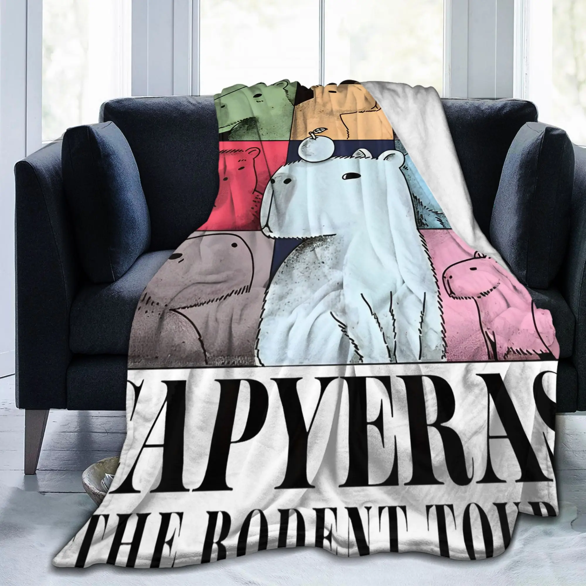 

Нечеткая одеяло с изображением животных Capybara Tour, забавные пледы для дома, ковер 200x150 см, кусок
