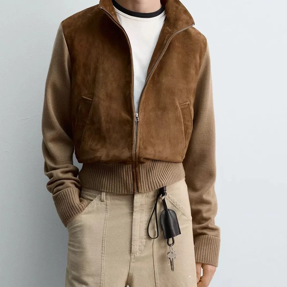 

Новая зимняя мужская однотонная куртка с длинными рукавами, американская модная тенденция в стиле ретро, уличные повседневные свободные нишевые мужские топы 2025