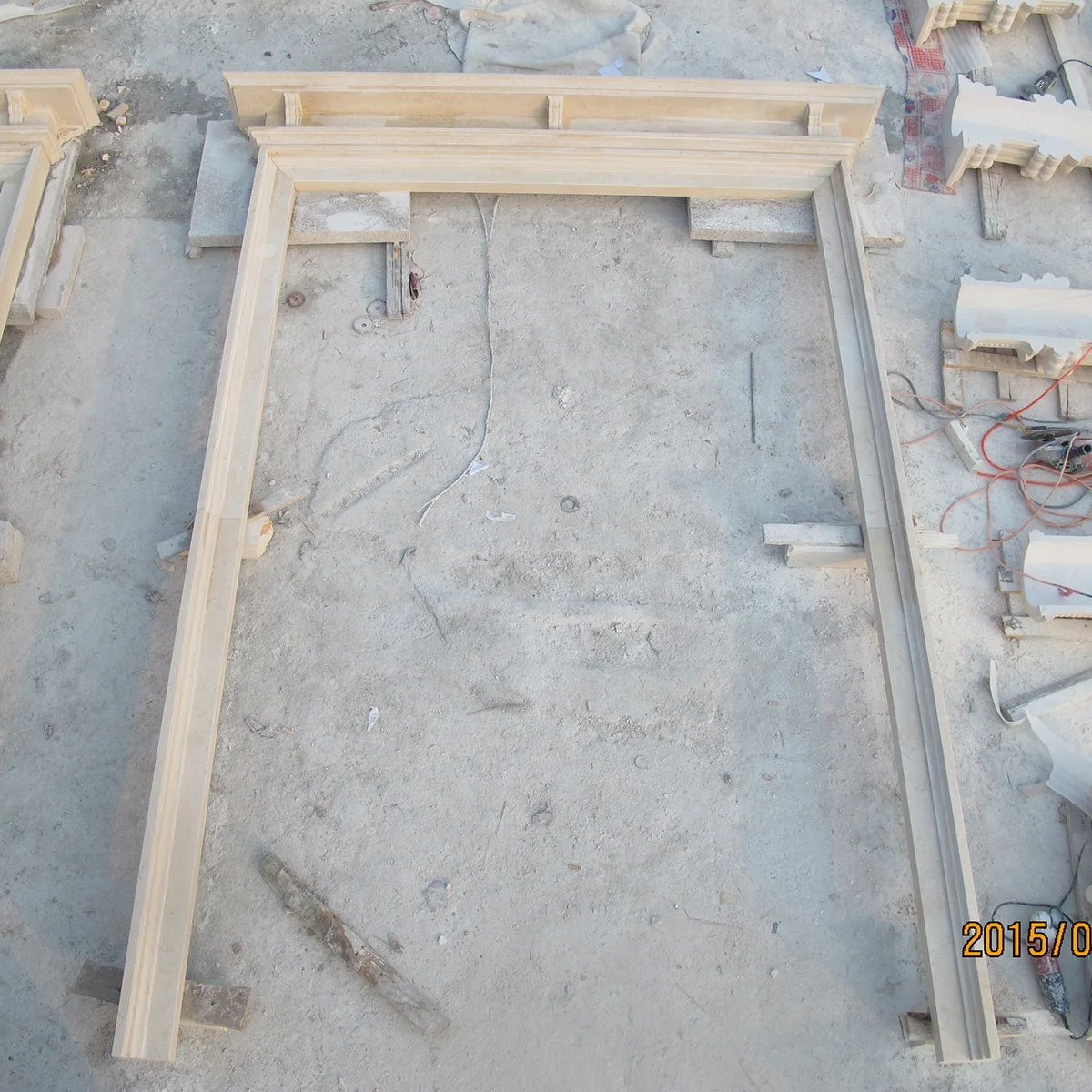 Customizable Stone Door Frame Luxurious Hand Carved Marble Door Frame for Villa Decoration