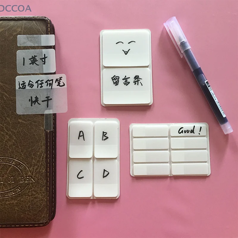 80/160 Pages DIY Sticky Notes Frosted Simple Pure Index Stickers Transparent Label Stickers Office School Supplies