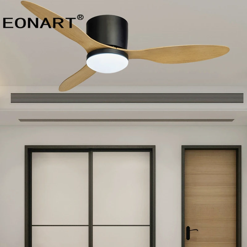 42 Inch Lower Floor Led DC Ceiling Fan With Lamp Remote Control Black Ceiling Fans For Home With Light 220v Ventilador De Techo